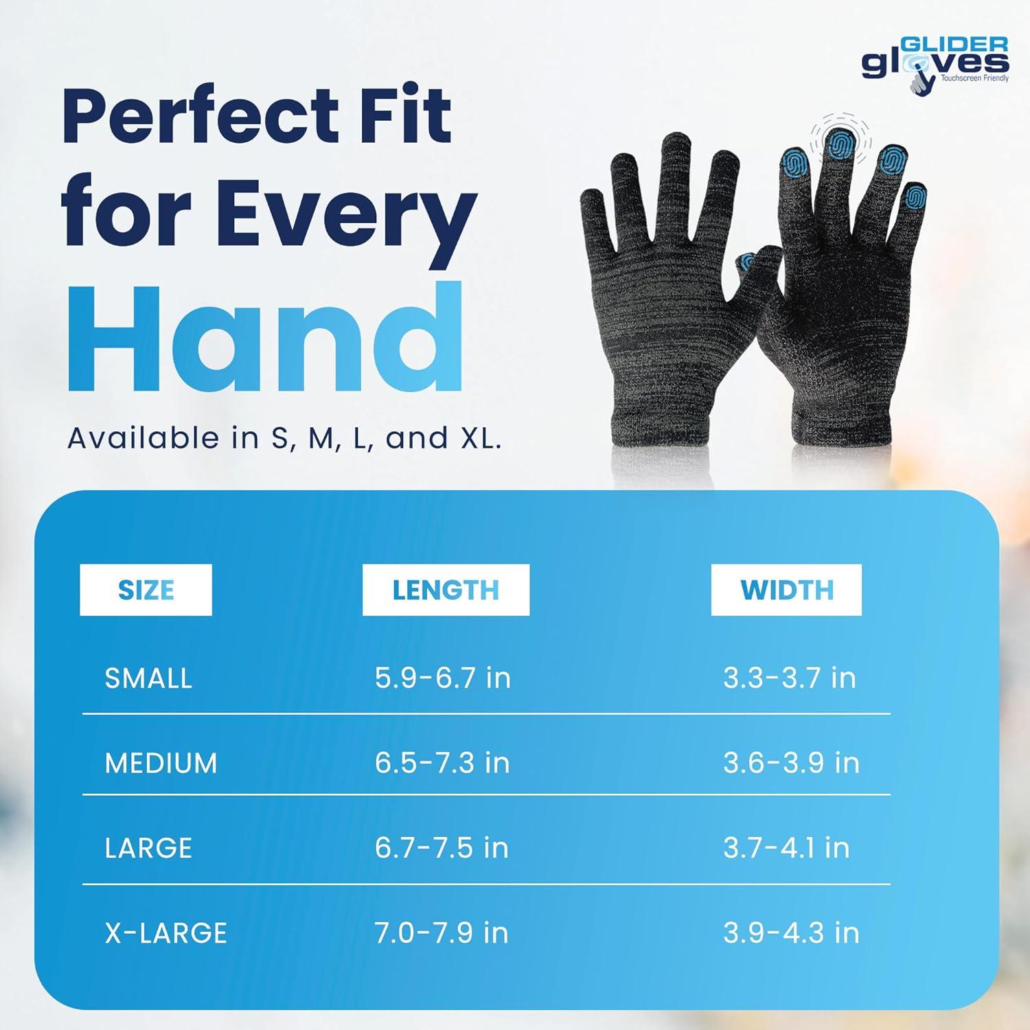 Guantes Táctiles Glider para Invierno - Antideslizantes, Grande