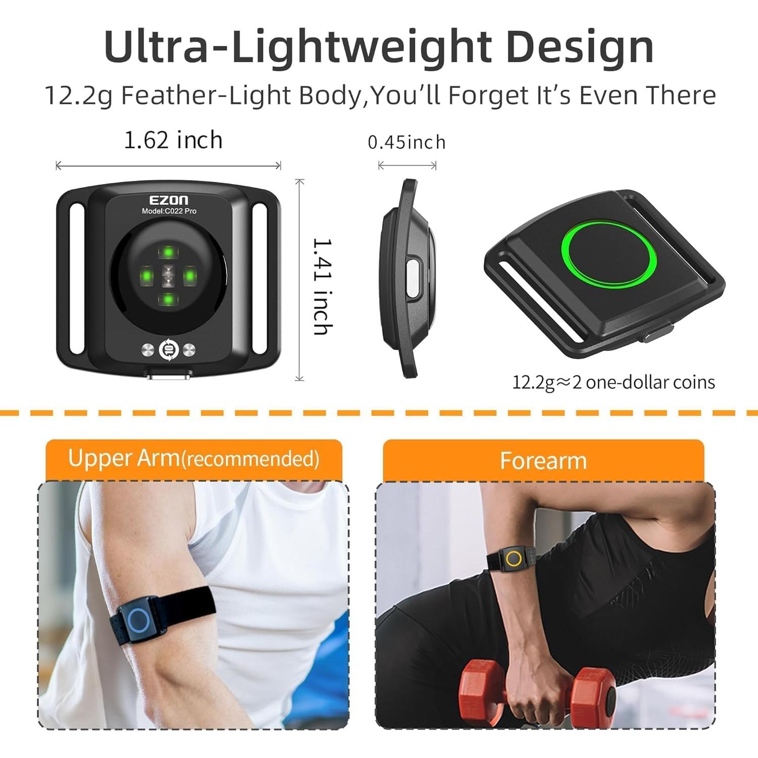 Monitor de Frecuencia Cardíaca EZON Brazo Bluetooth 5.1 LED