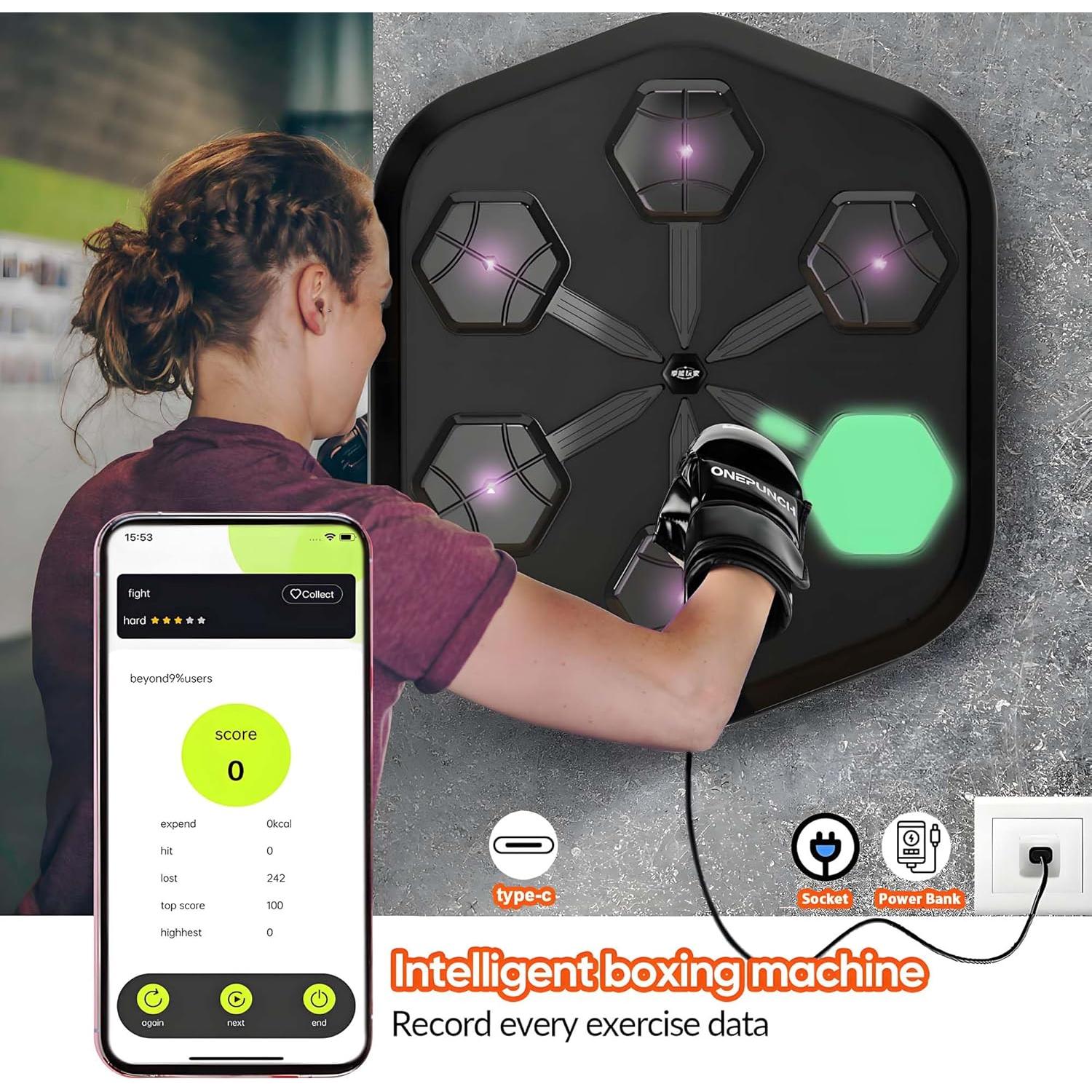 Máquina de Boxeo Inteligente OnePunch V3 LED - Ejercicio en Casa