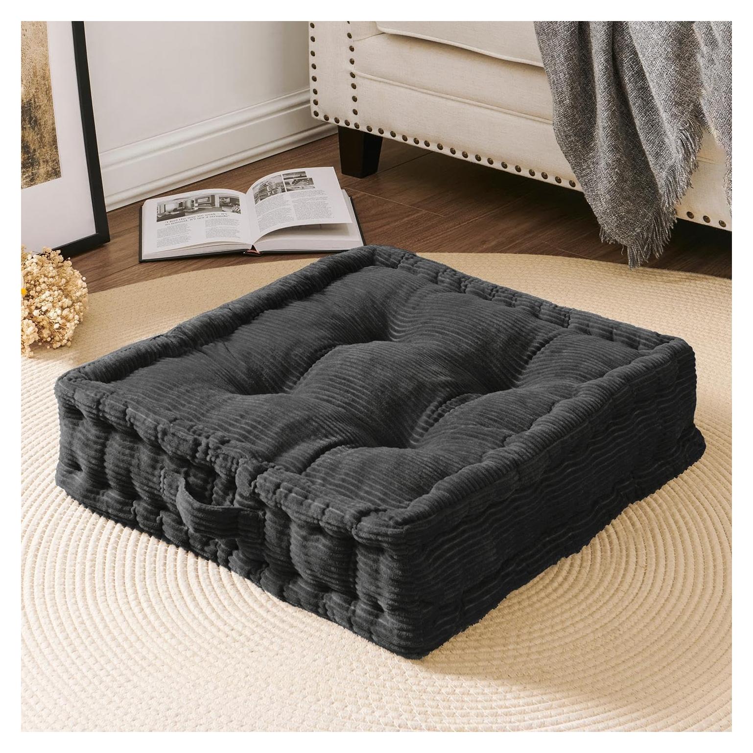 Cojín de Piso Cuadrado Wellsin 50.8x50.8 cm Gris Acolchado