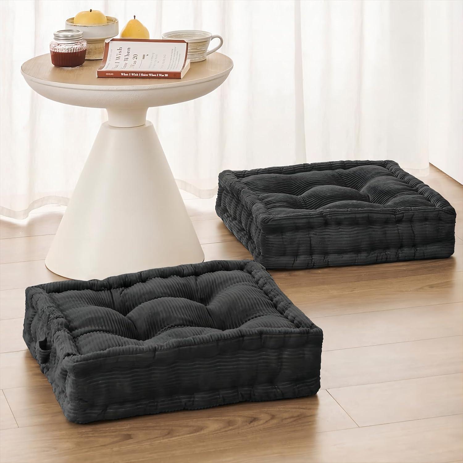 Cojín de Piso Cuadrado Wellsin 50.8x50.8 cm Gris Acolchado