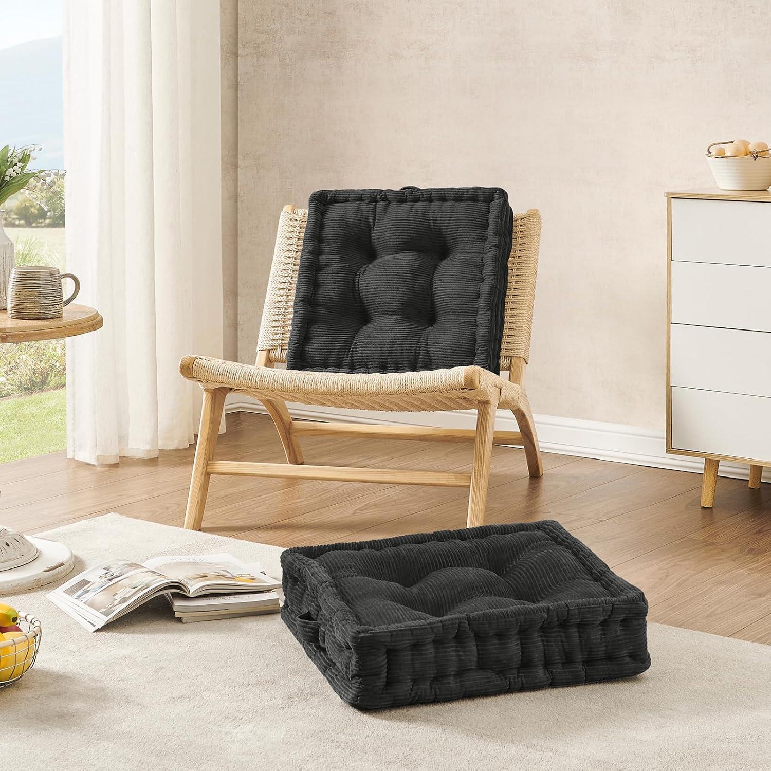 Cojín de Piso Cuadrado Wellsin 50.8x50.8 cm Gris Acolchado