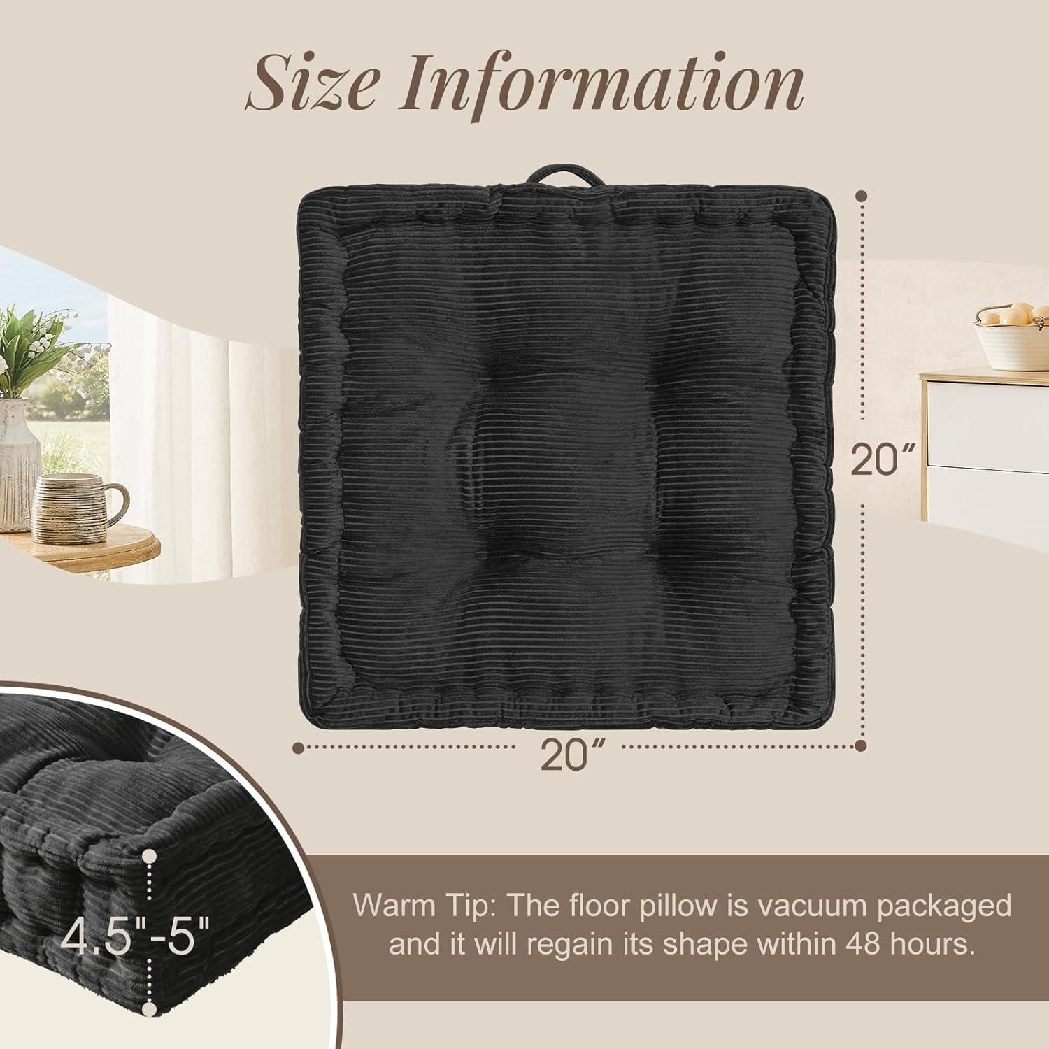 Cojín de Piso Cuadrado Wellsin 50.8x50.8 cm Gris Acolchado