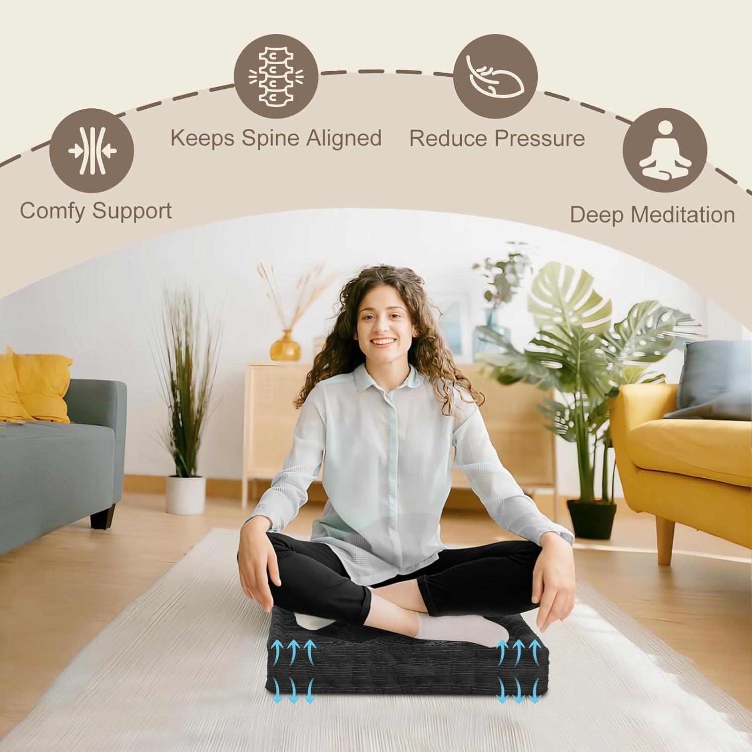 Cojín de Piso Cuadrado Wellsin 50.8x50.8 cm Gris Acolchado