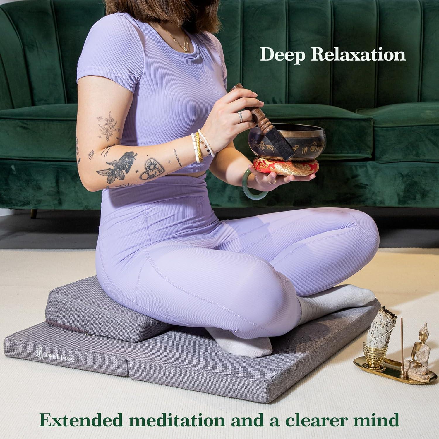 Conjunto de cojines de meditación ZenBless Zafu y Zabuton 60 cm