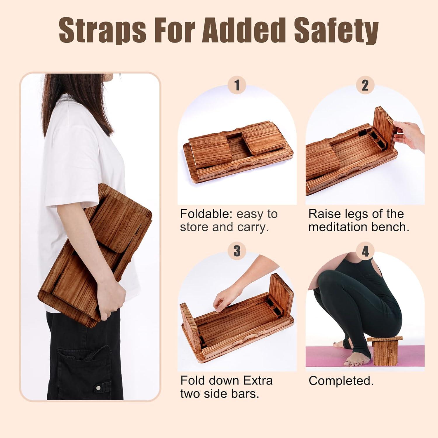 Banco de Meditación YERGOFE de Madera Plegable 43x20 cm