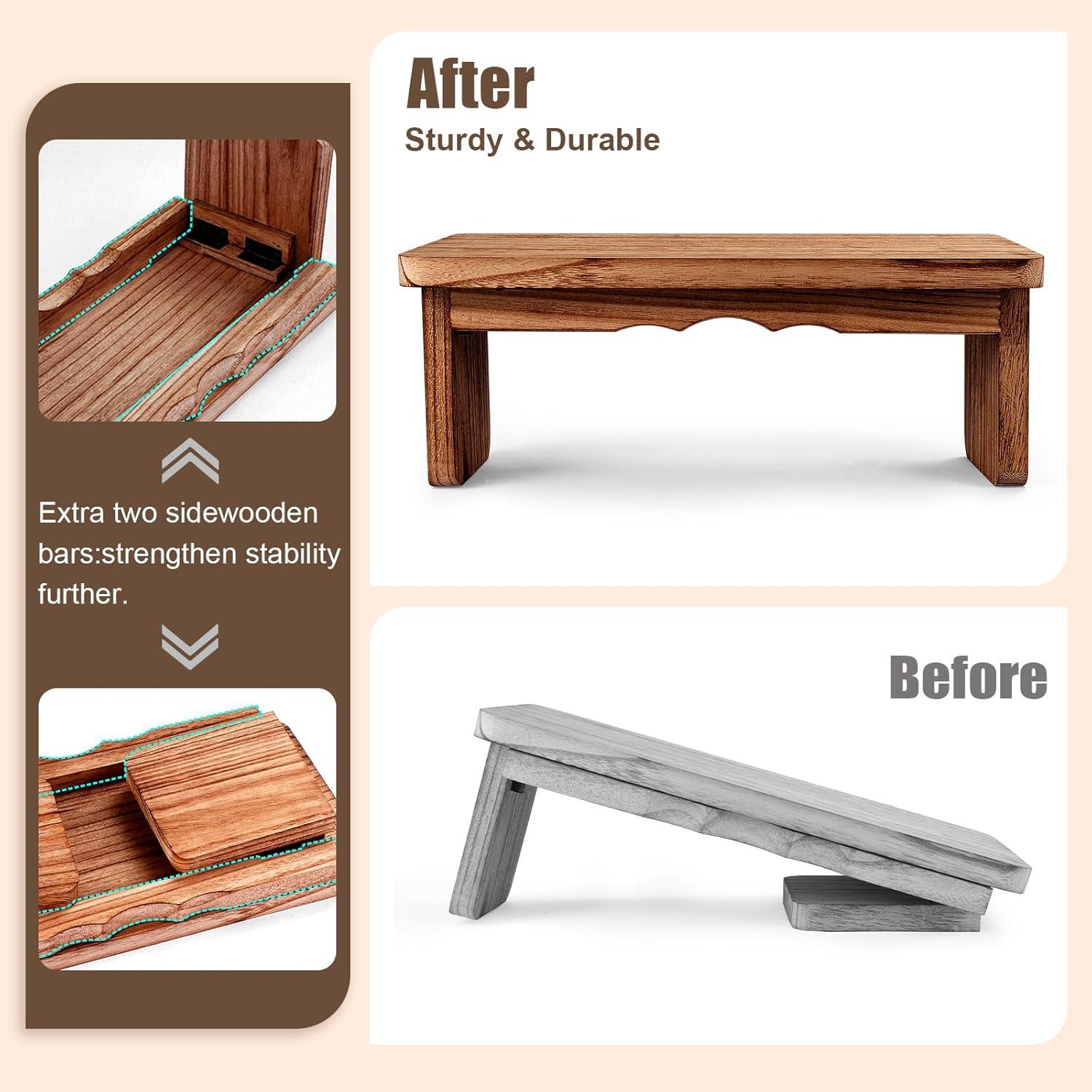 Banco de Meditación YERGOFE de Madera Plegable 43x20 cm