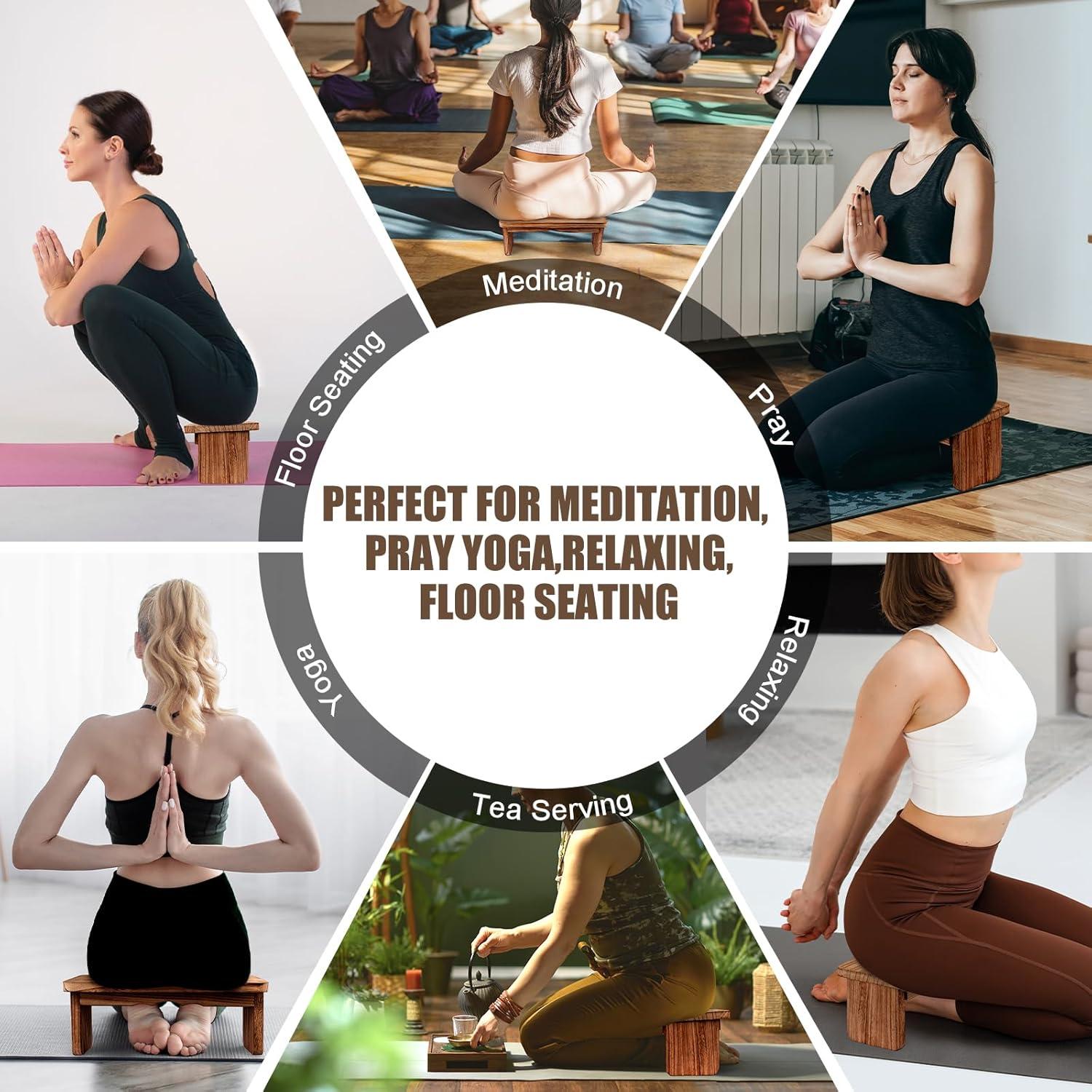 Banco de Meditación YERGOFE de Madera Plegable 43x20 cm