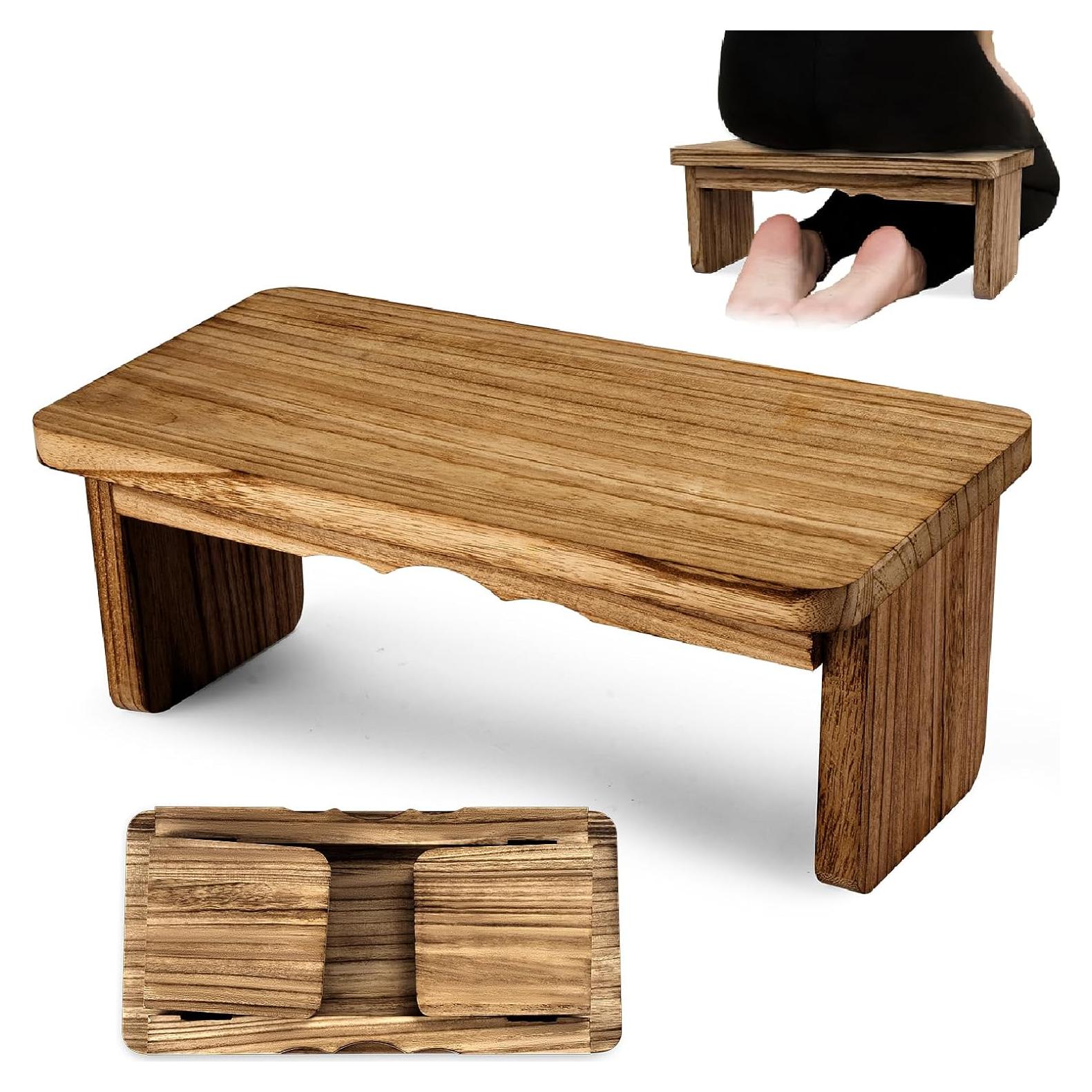 Banco de Meditación Plegable Elfzone Madera Oscura 38.1 cm