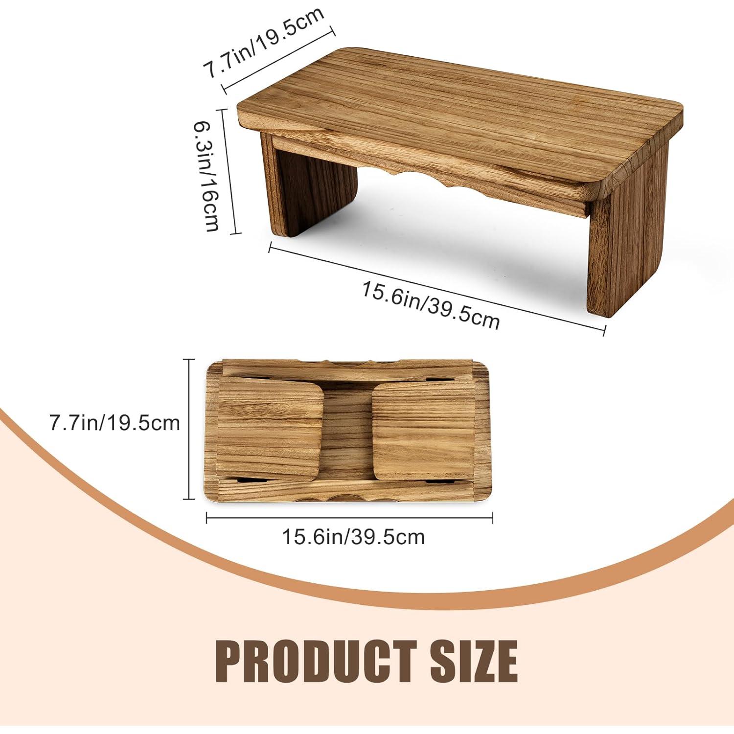 Banco de Meditación Plegable Elfzone Madera Oscura 38.1 cm