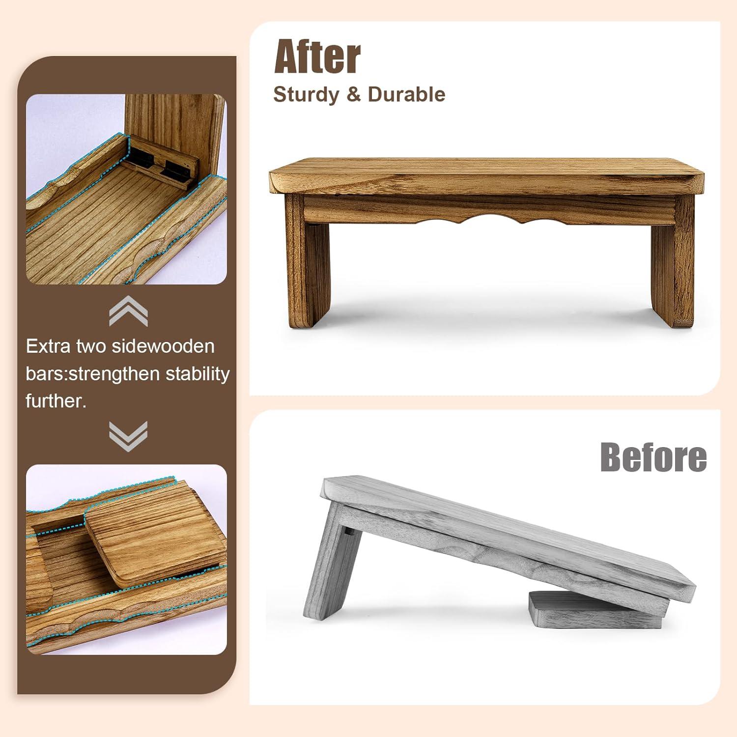 Banco de Meditación Plegable Elfzone Madera Oscura 38.1 cm