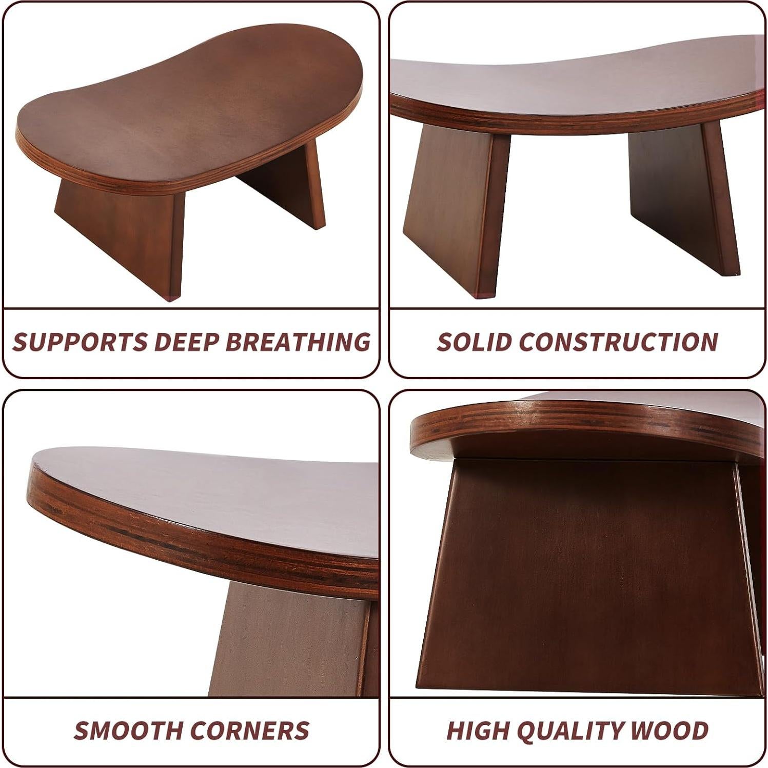 Banco de Meditación Ecoaterui de Madera Ergonómico 21x42 cm