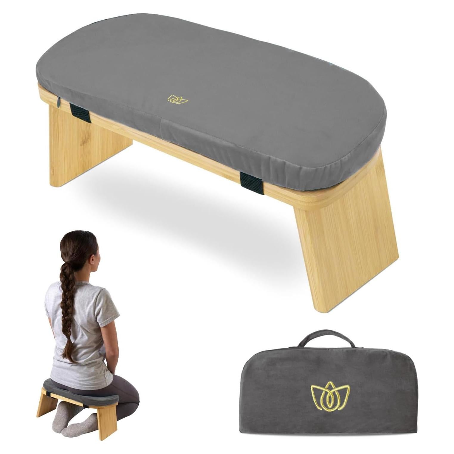 Banco de Meditación Plegable SuperRC de Bambú 12.7x33cm