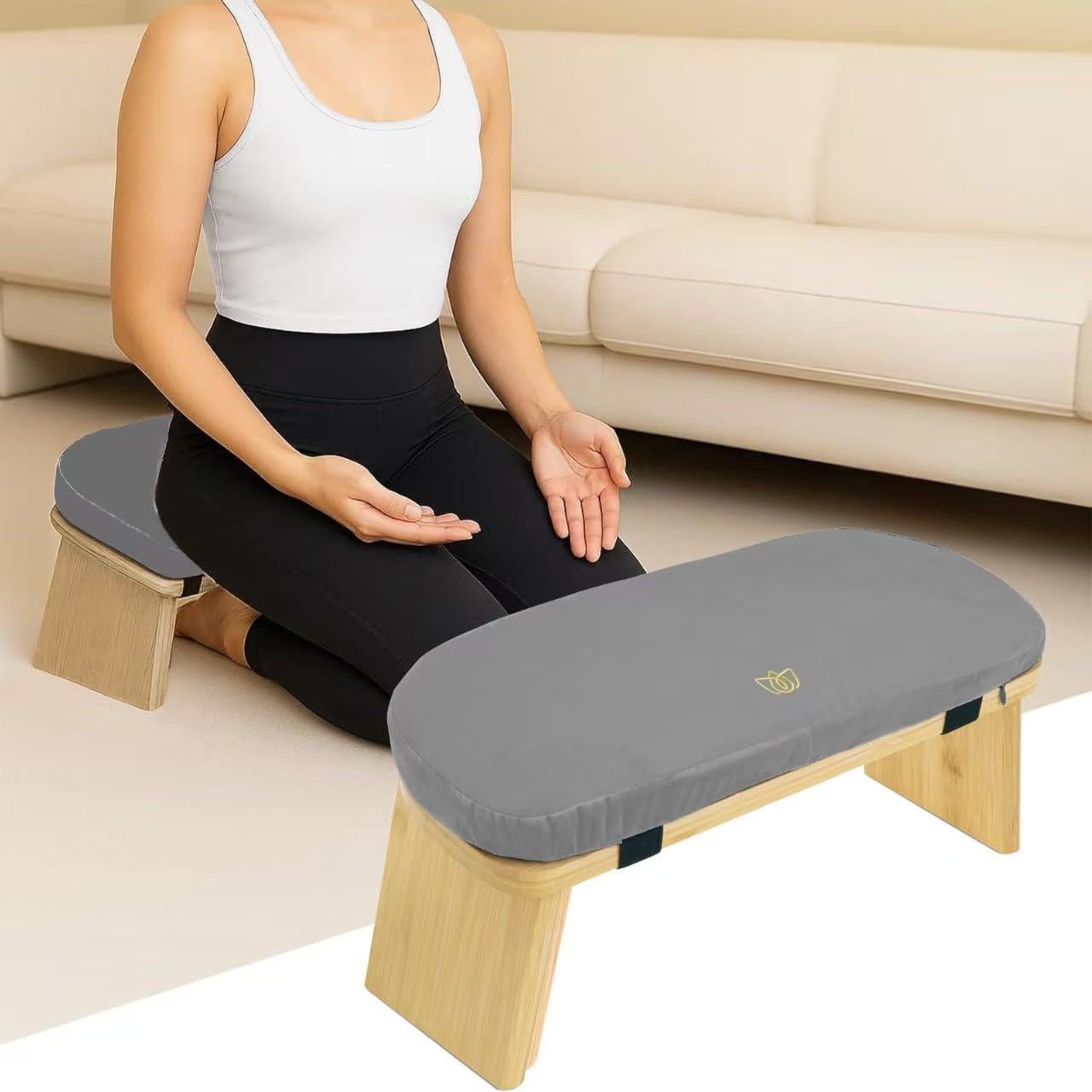 Banco de Meditación Plegable SuperRC de Bambú 12.7x33cm