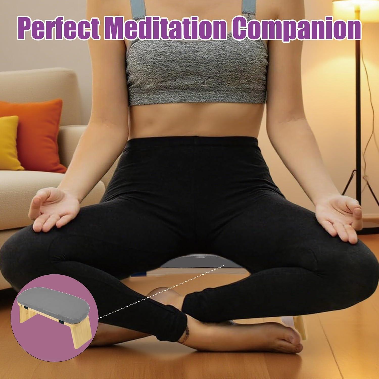 Banco de Meditación Plegable SuperRC de Bambú 12.7x33cm