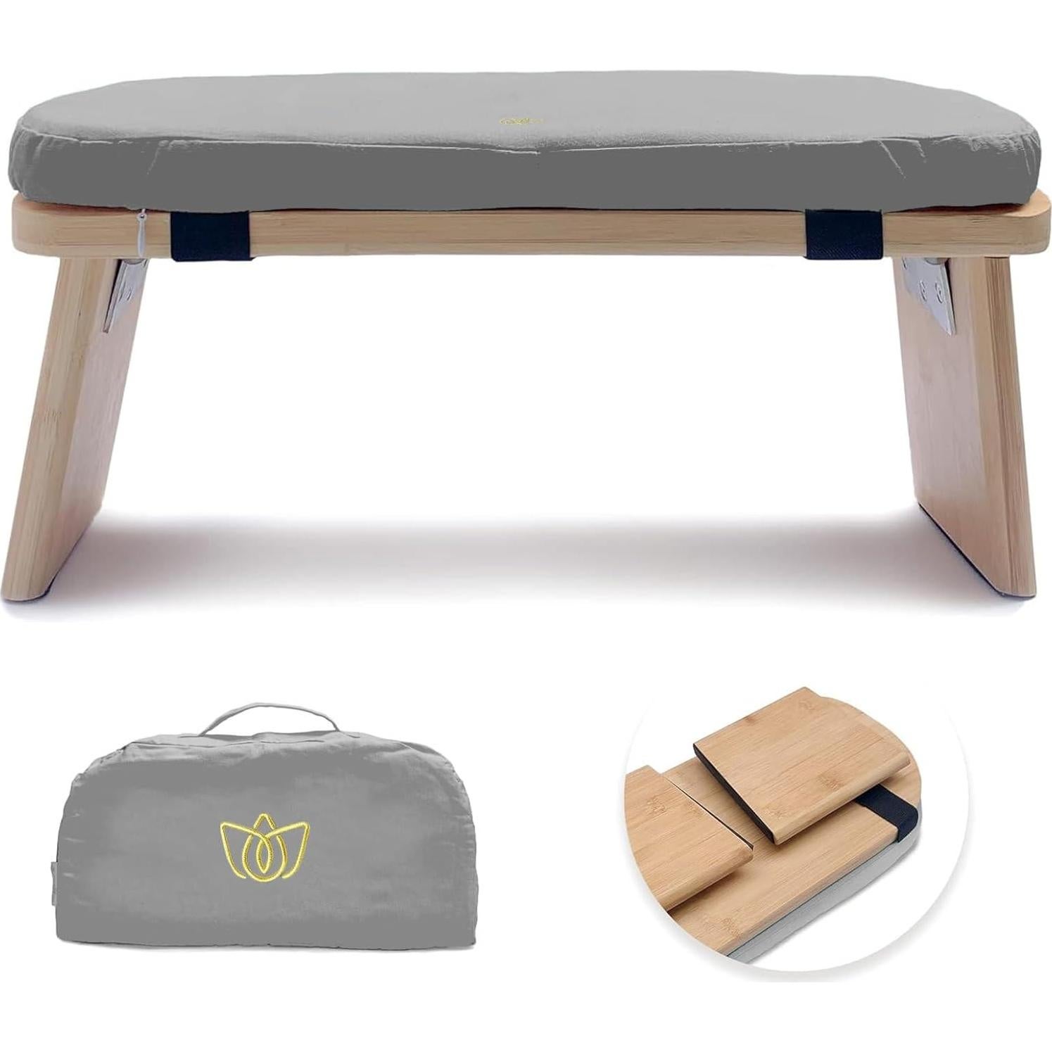 Banco de Meditación Plegable SuperRC de Bambú 12.7x33cm
