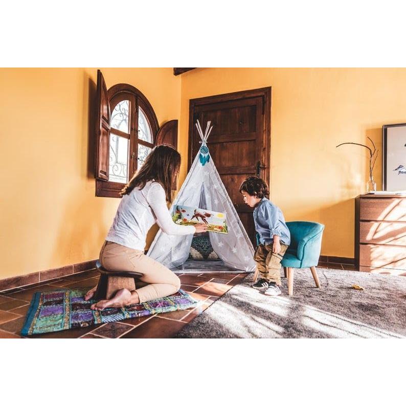 Banco de Meditación Dyale - Madera Hecho a Mano - 18 cm