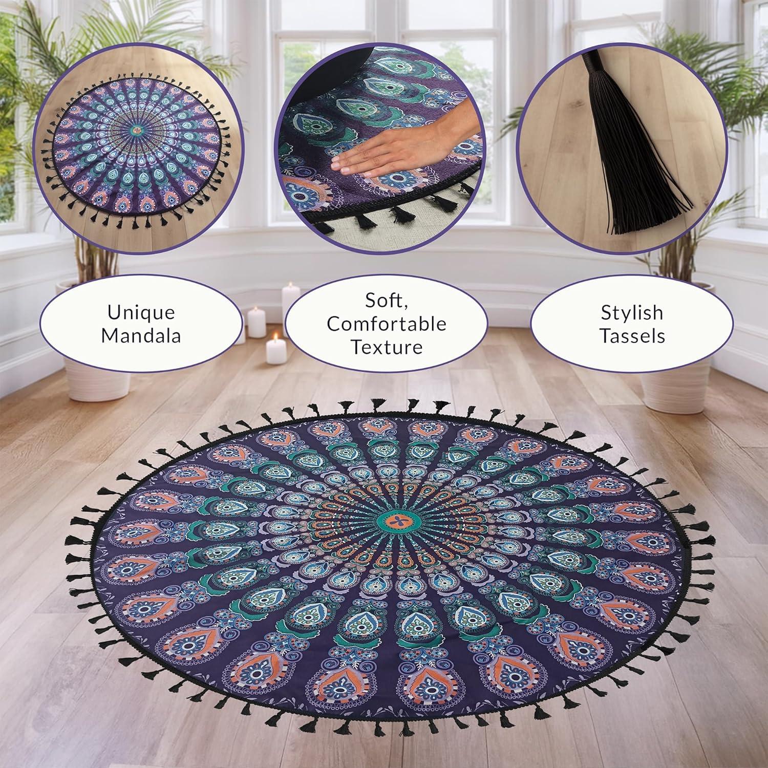 Alfombra de Meditación Aila Wellbeing Redonda 81 cm Microfibra