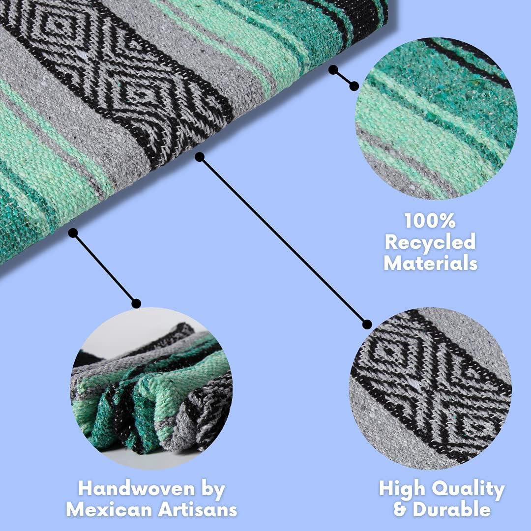 Manta Mexicana para Yoga El Paso Designs 129x188 cm Tejida a Mano