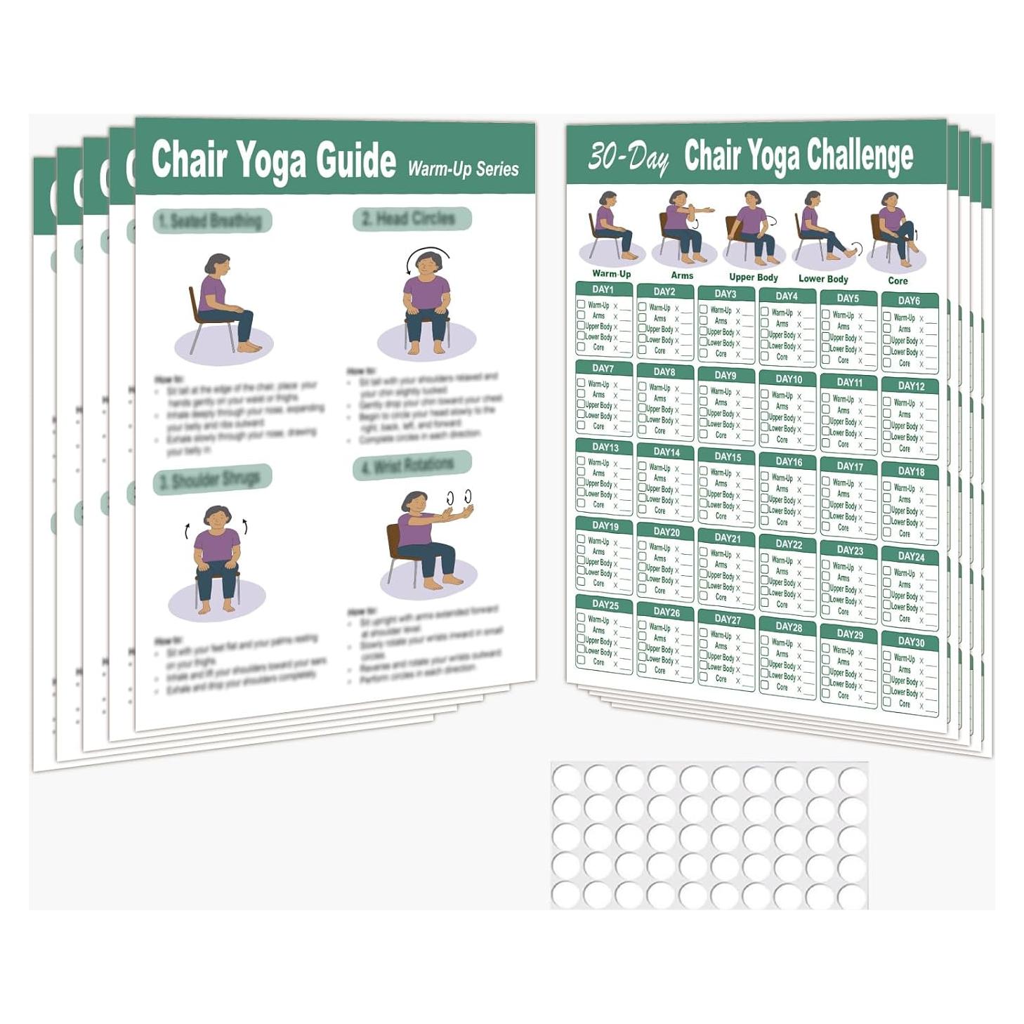 Póster de Yoga en Silla Zondashin - 5 Guías Ilustradas y 5 Desafíos