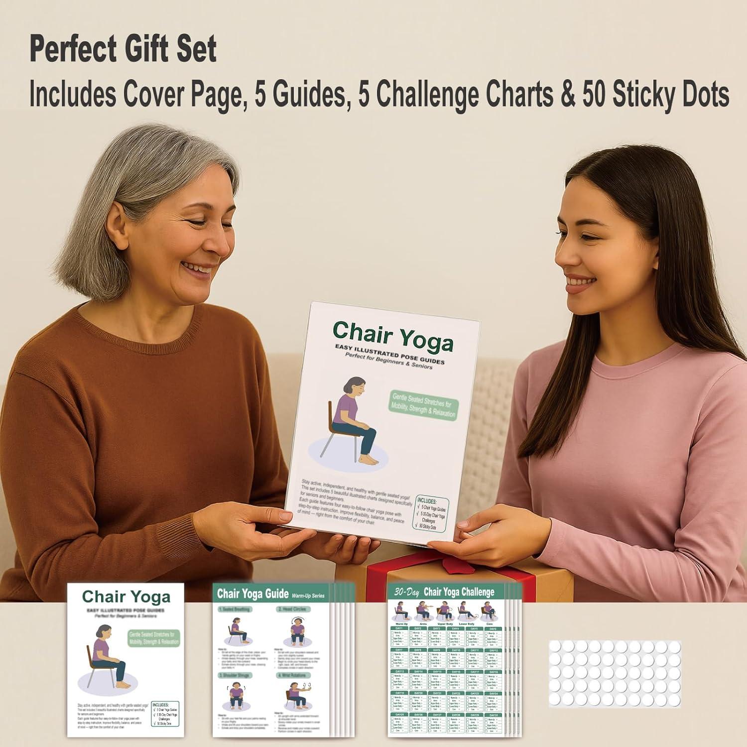 Póster de Yoga en Silla Zondashin - 5 Guías Ilustradas y 5 Desafíos