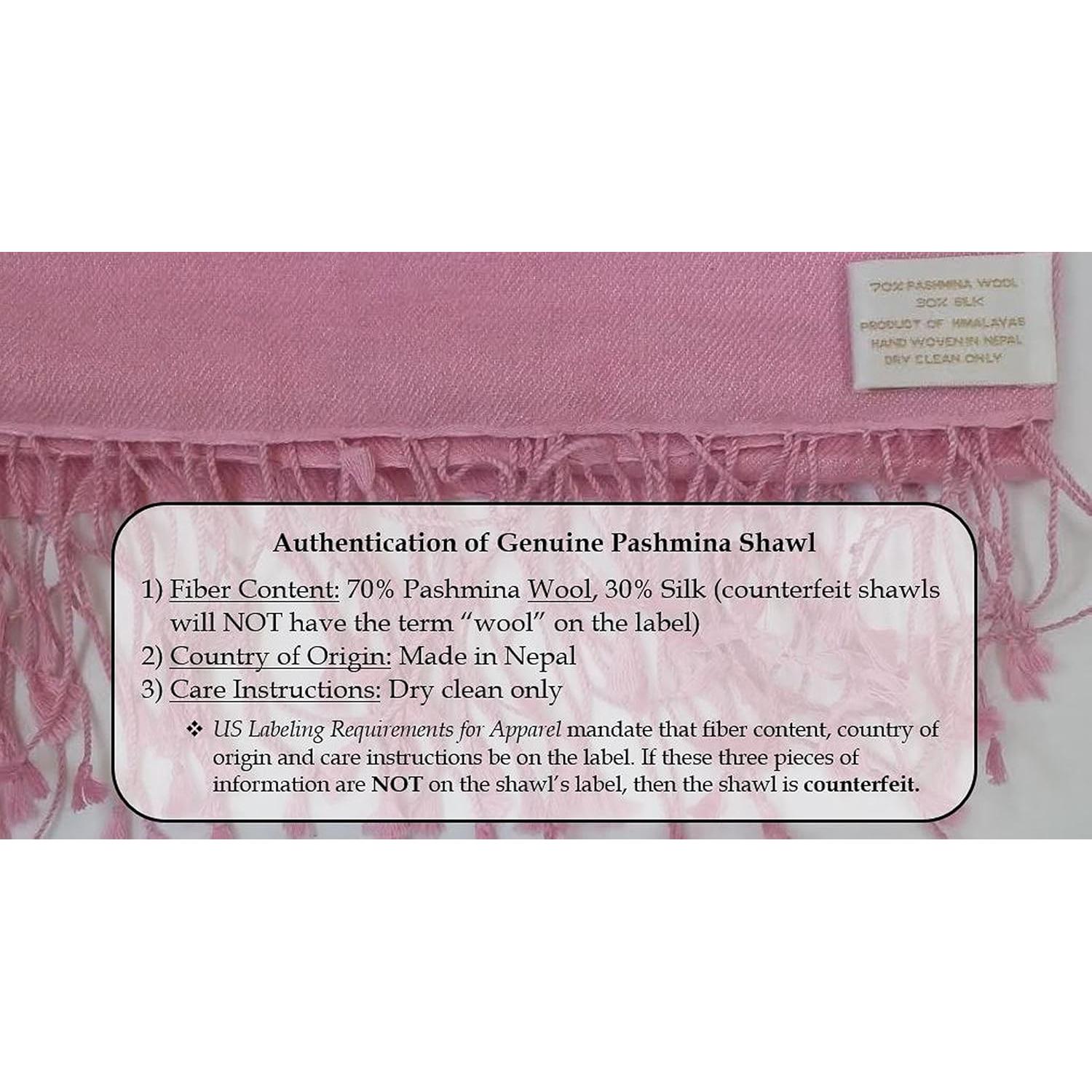 Chal Pashmina y Seda Fucsia 203x91 cm - Bufanda Versátil