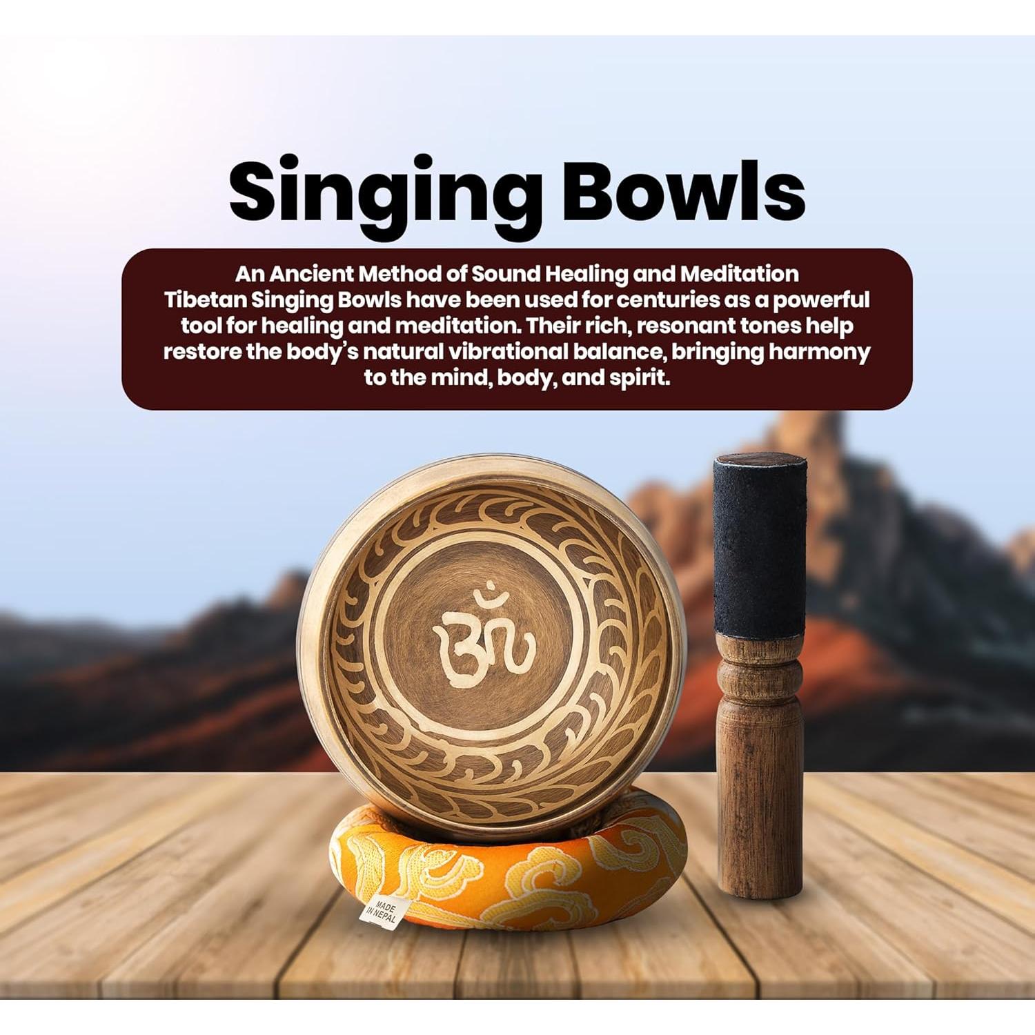 Conjunto Cuencos Cantores Tibetanos Wonders - Hecho a Mano 332g