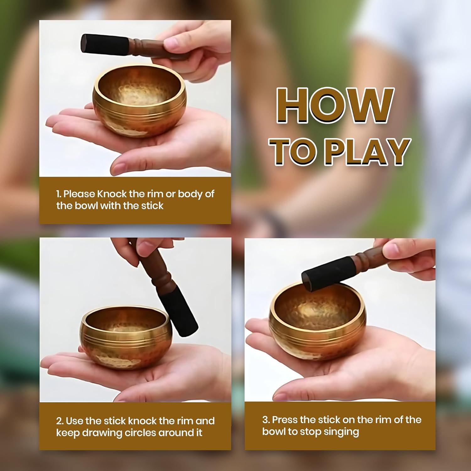 Conjunto Cuencos Cantores Tibetanos Wonders - Hecho a Mano 332g