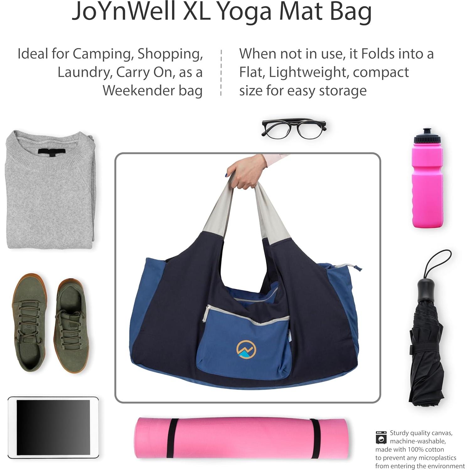 Bolsa de Yoga Extra Grande JoYnWell Azul con 4 Bolsillos