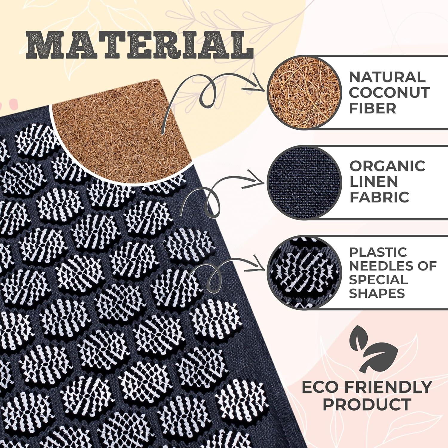 Alfombrilla de Acupresión Balance Mate con Almohada - Negro