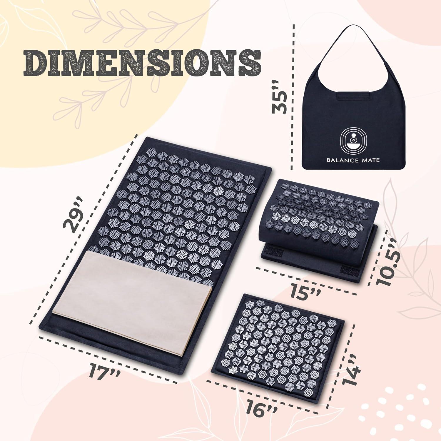 Alfombrilla de Acupresión Balance Mate con Almohada - Negro