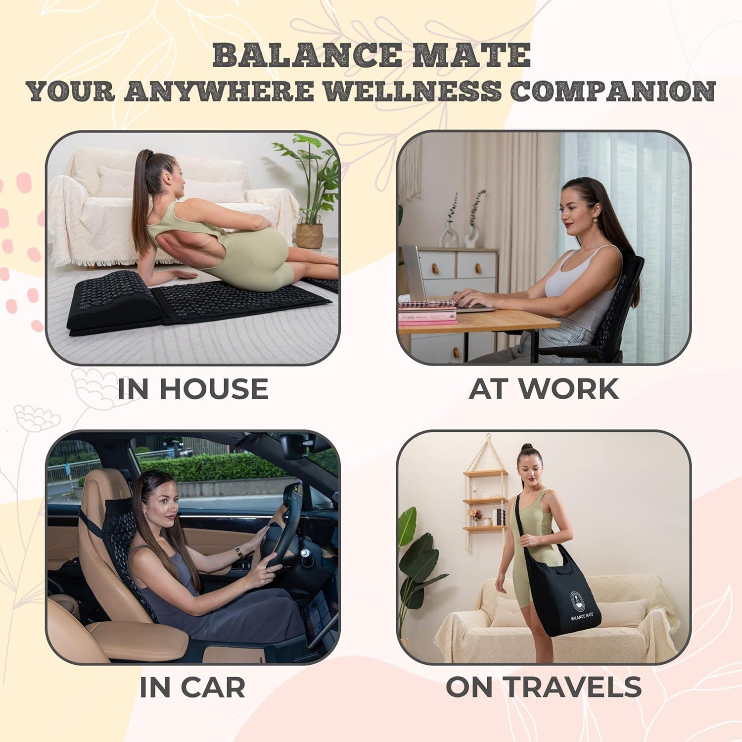 Alfombrilla de Acupresión Balance Mate con Almohada - Negro