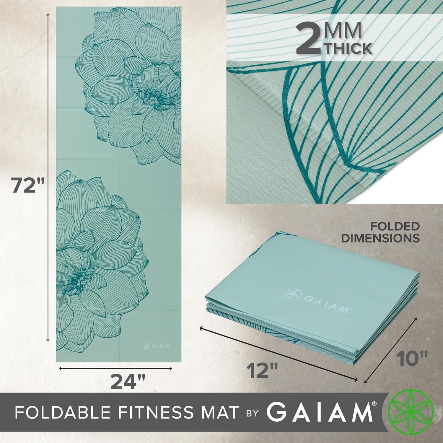 Esterilla de Yoga Plegable Gaiam 2mm para Viajes 172.7x61cm