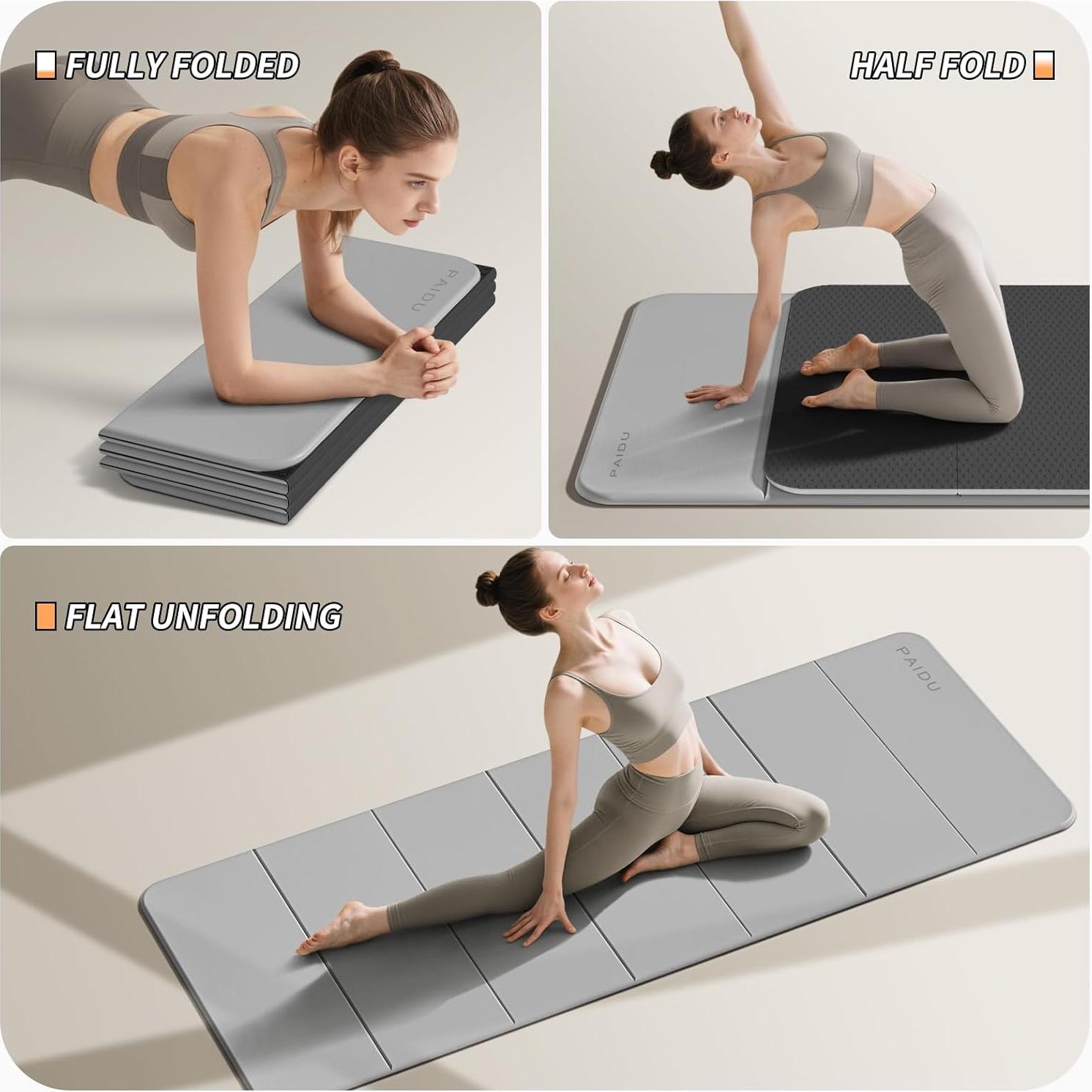 Colchoneta de Yoga Plegable PAIDU 189.9x66cm TPE Antideslizante