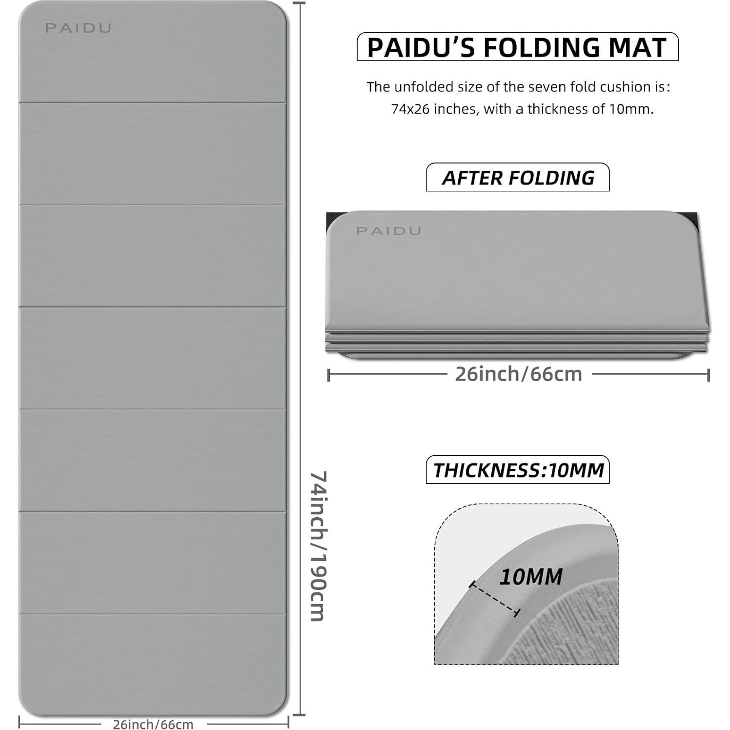 Colchoneta de Yoga Plegable PAIDU 189.9x66cm TPE Antideslizante