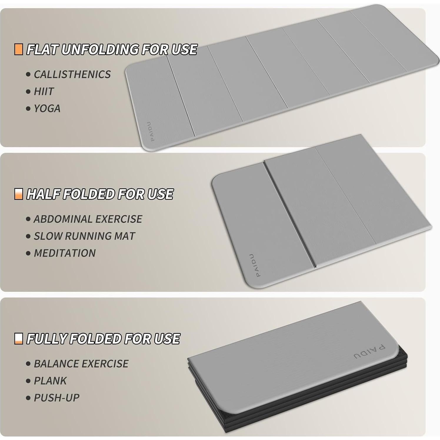 Colchoneta de Yoga Plegable PAIDU 189.9x66cm TPE Antideslizante