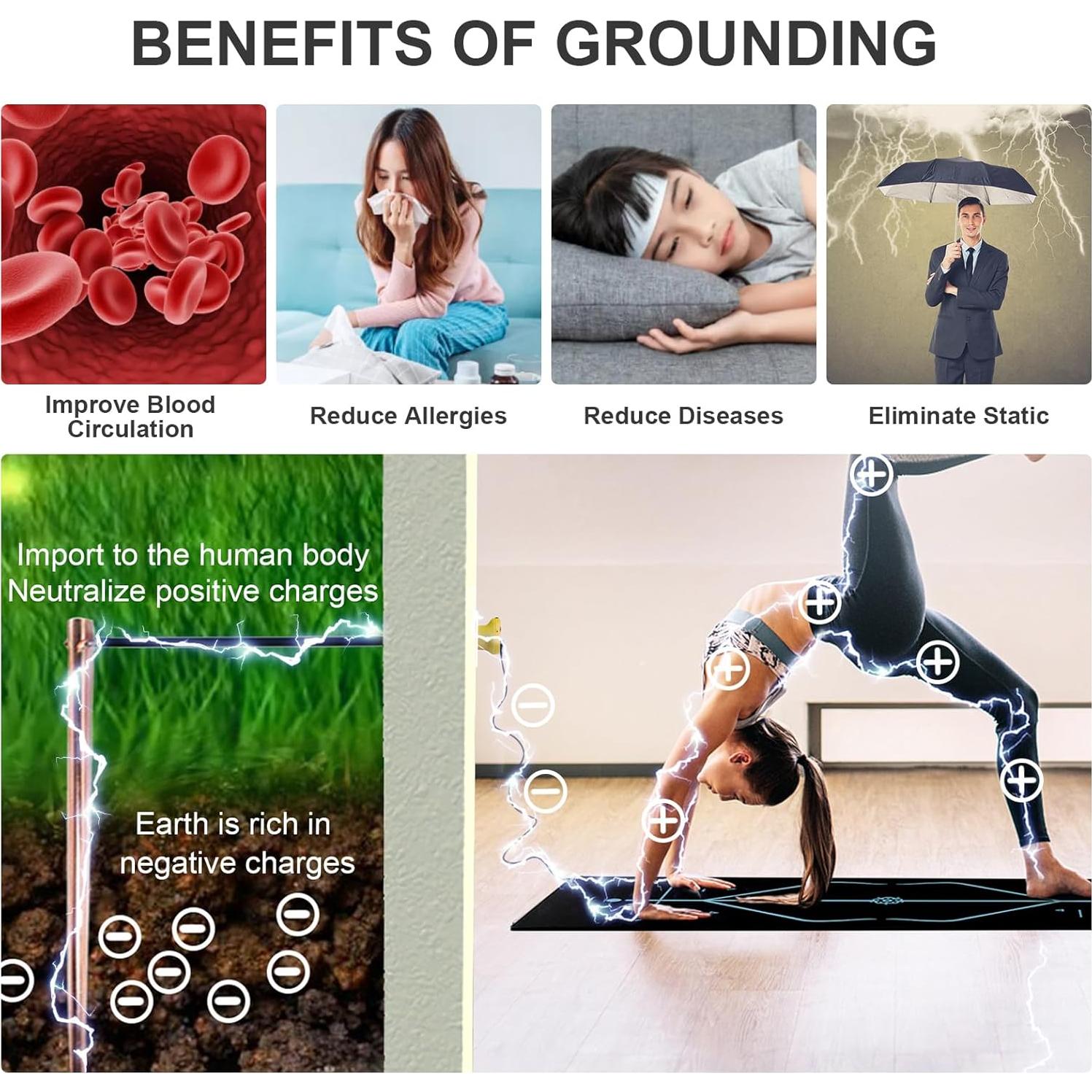 Alfombrilla de Yoga LekDrok Conexión a Tierra 182.88x60.96 cm