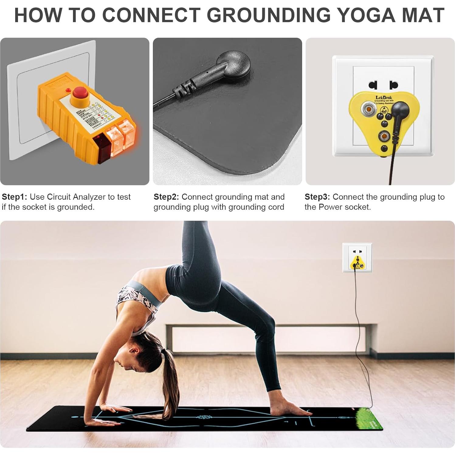 Alfombrilla de Yoga LekDrok Conexión a Tierra 182.88x60.96 cm