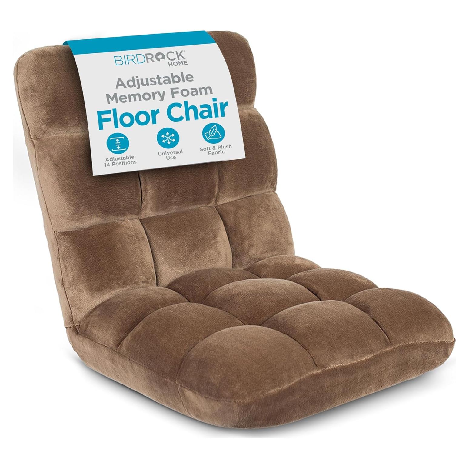 Silla de Suelo Ajustable BirdRock Home - Espuma Viscoelástica - Marrón