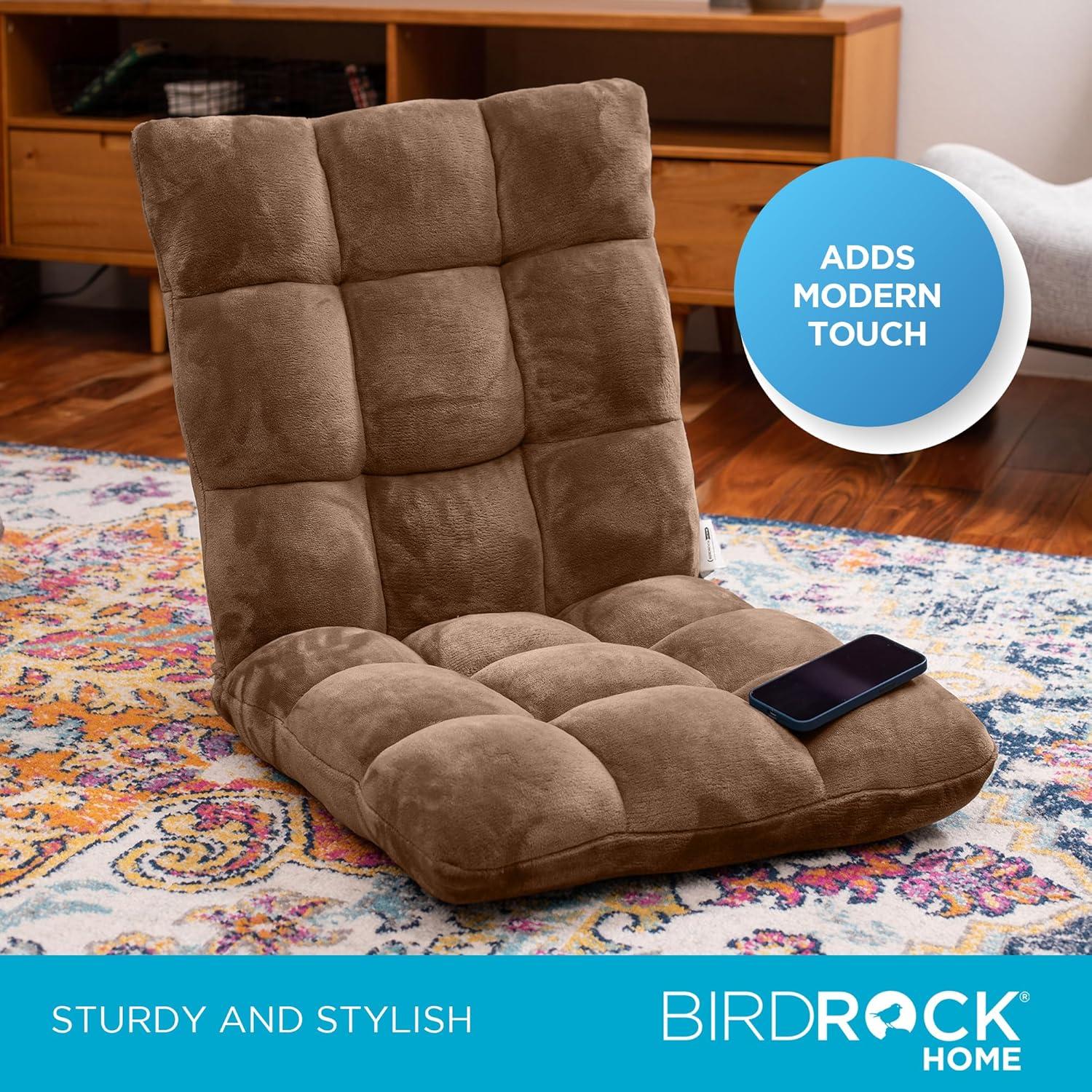 Silla de Suelo Ajustable BirdRock Home - Espuma Viscoelástica - Marrón