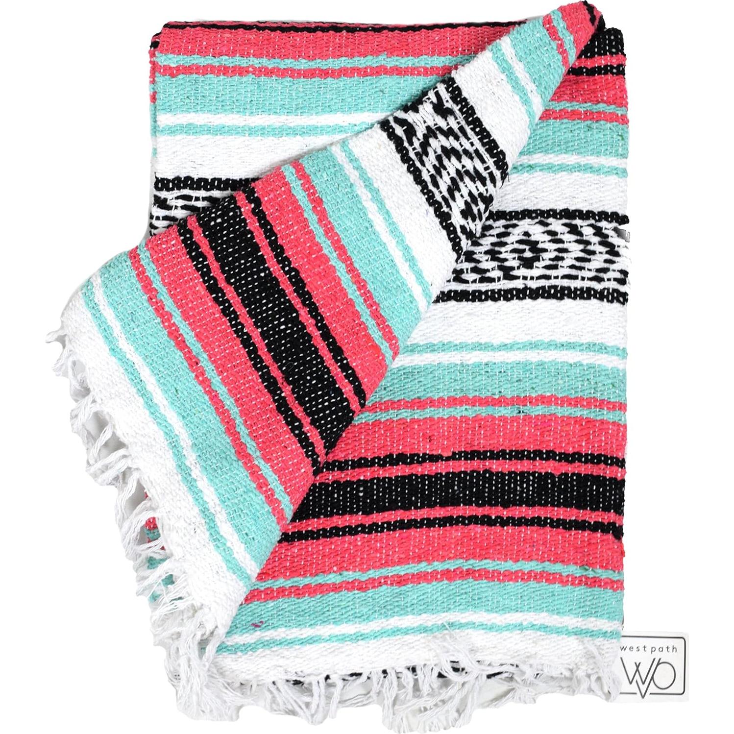 Manta Falsa Mexicana Open Road Goods 185x122 cm Coral/Menta
