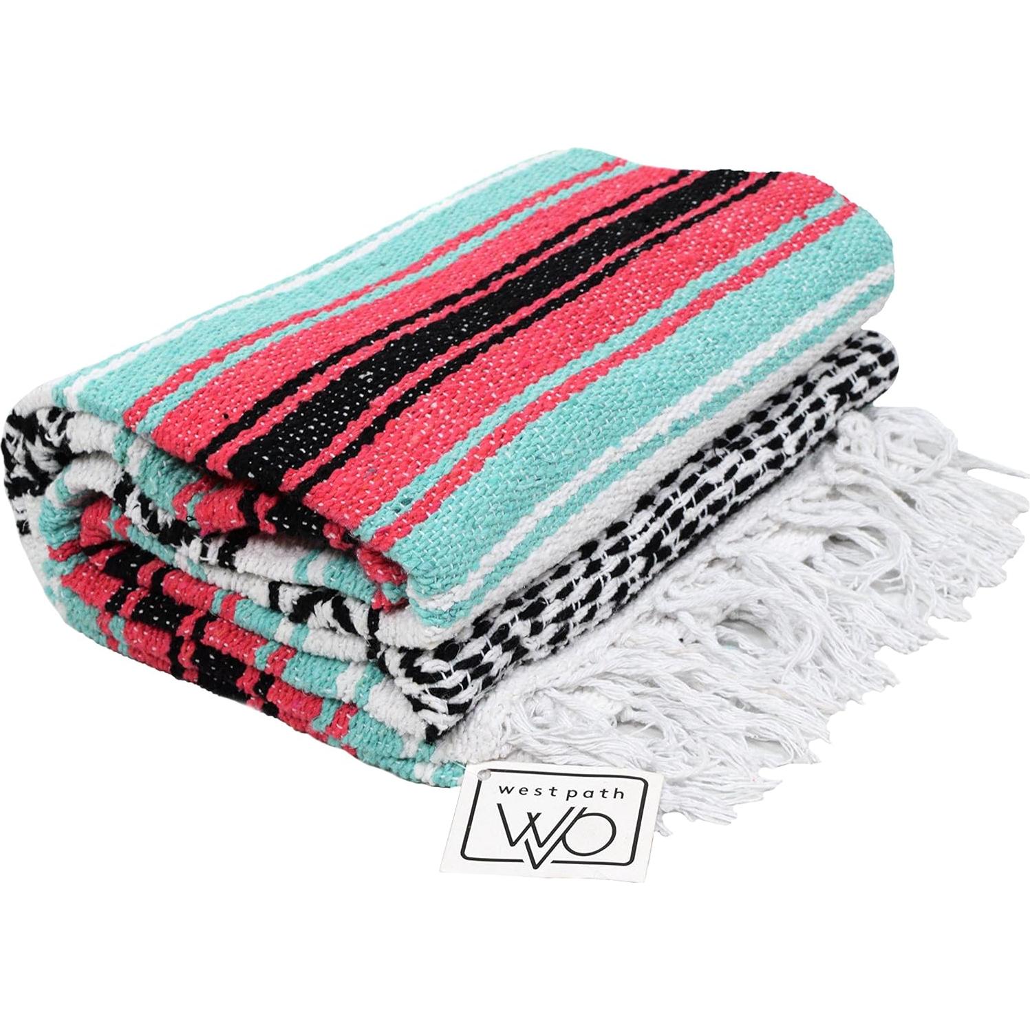 Manta Falsa Mexicana Open Road Goods 185x122 cm Coral/Menta