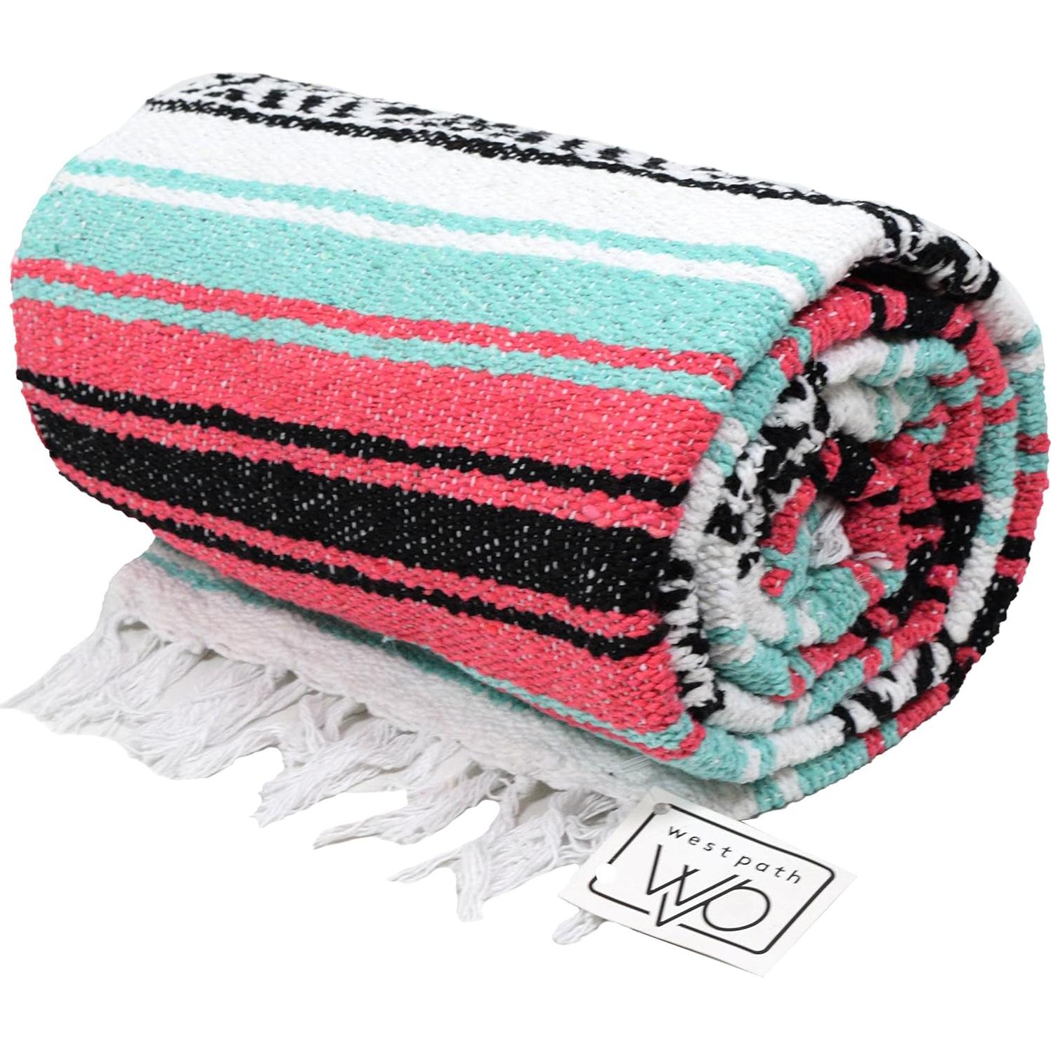 Manta Falsa Mexicana Open Road Goods 185x122 cm Coral/Menta