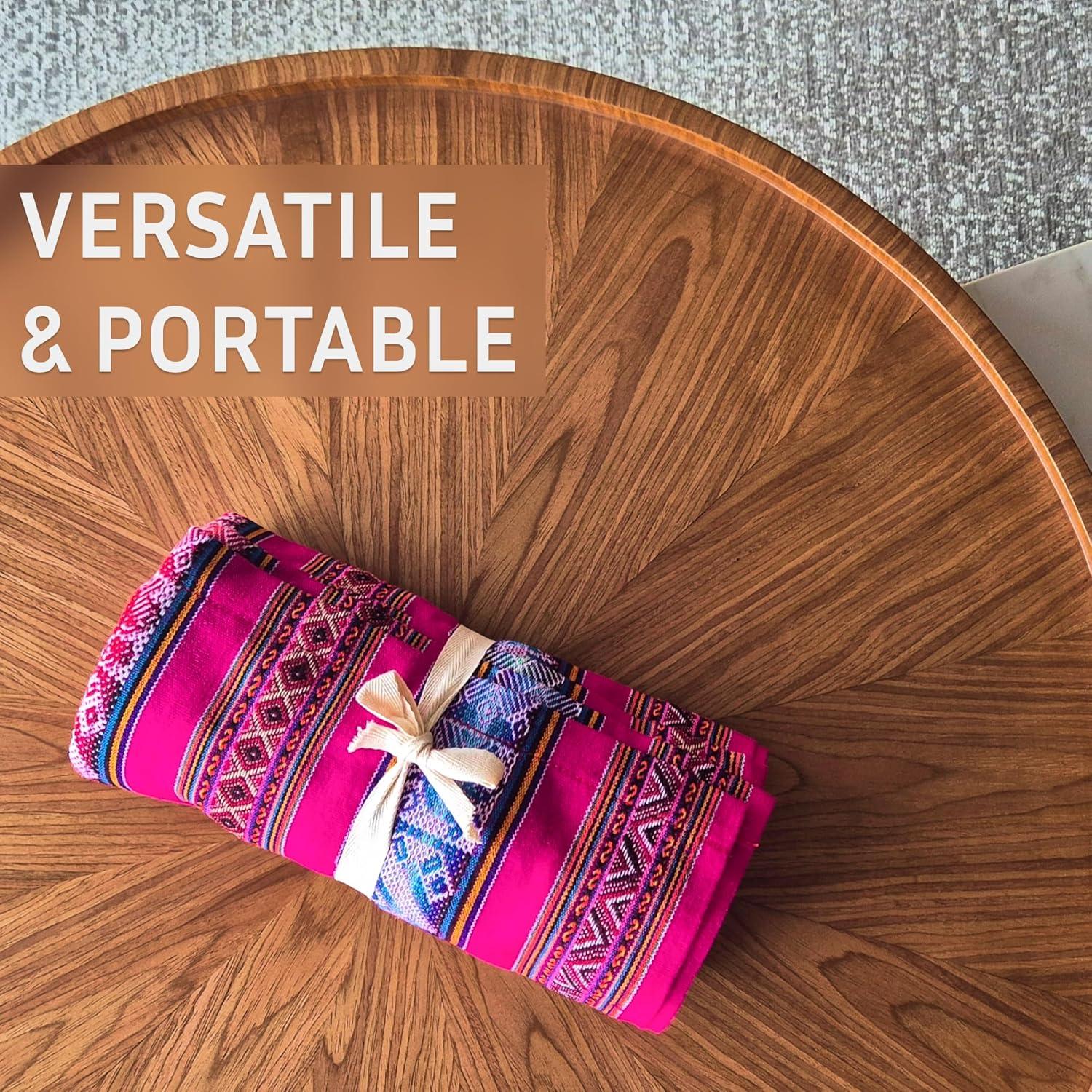 Manta Andina Genérica 178x119 cm Fucsia para Yoga y Camping