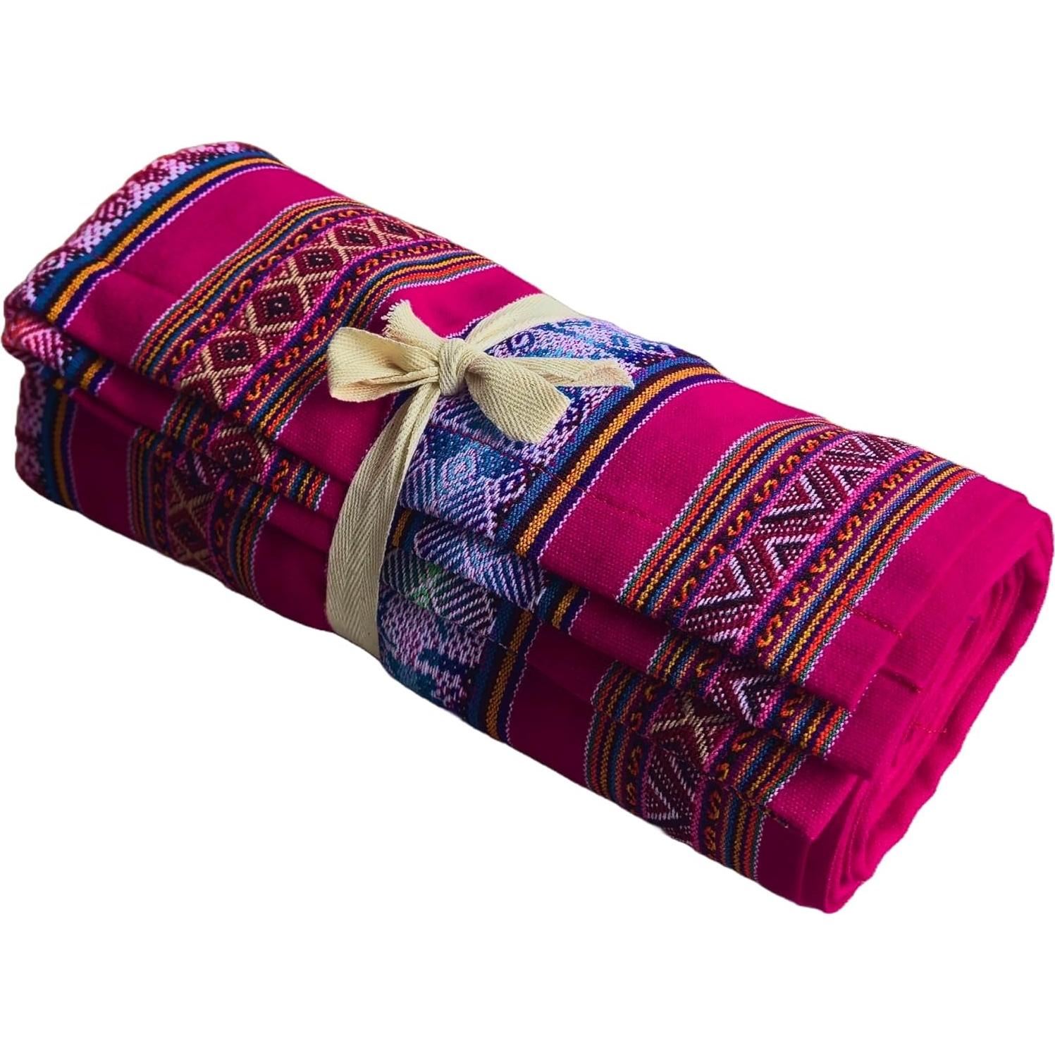 Manta Andina Genérica 178x119 cm Fucsia para Yoga y Camping