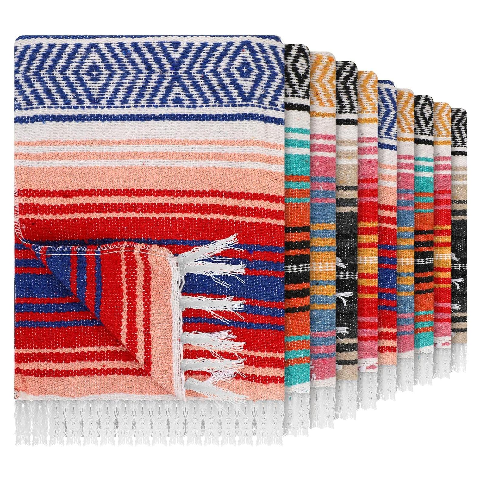 10 Mantas de Playa Mexicanas Haull 130x180 cm Coloridas