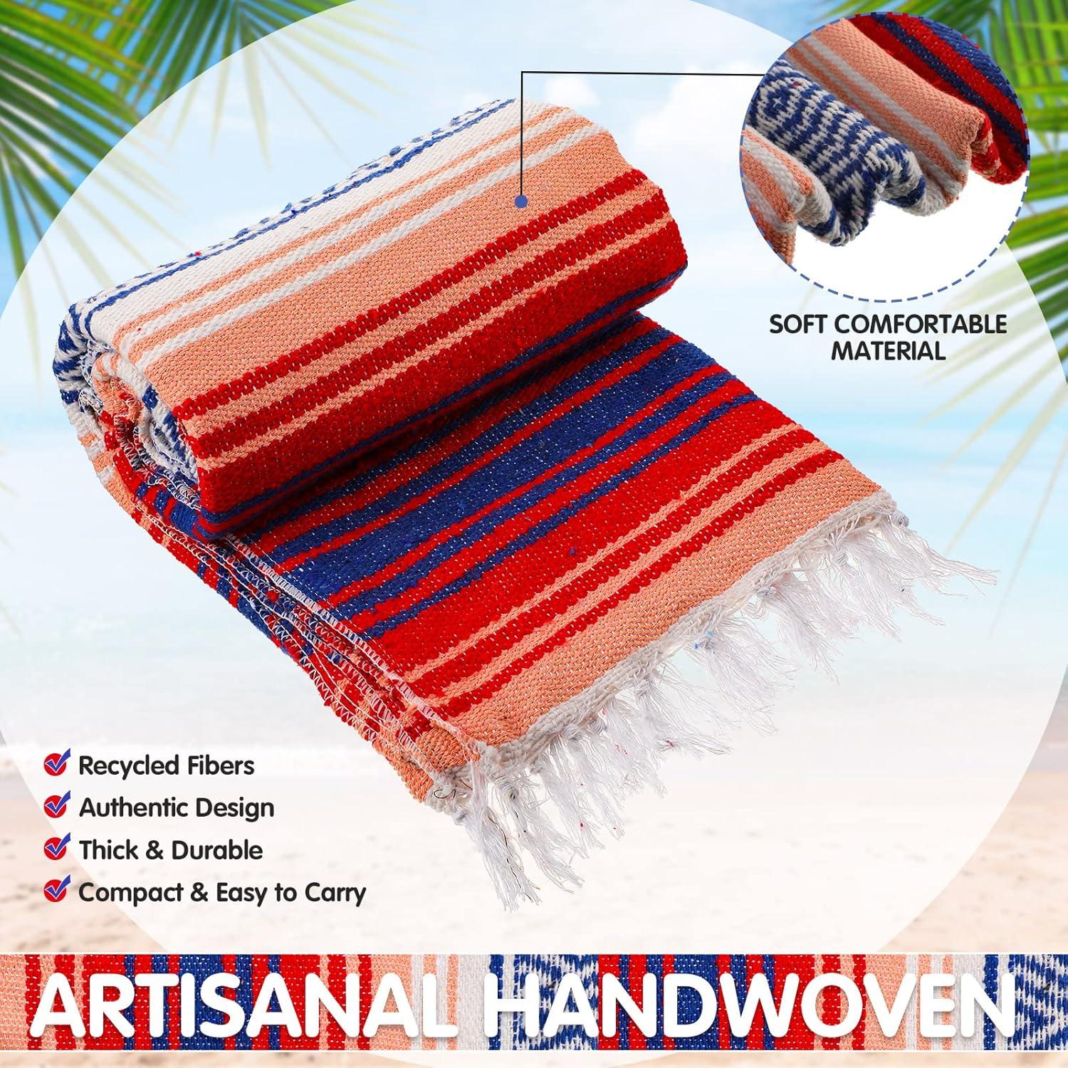 10 Mantas de Playa Mexicanas Haull 130x180 cm Coloridas