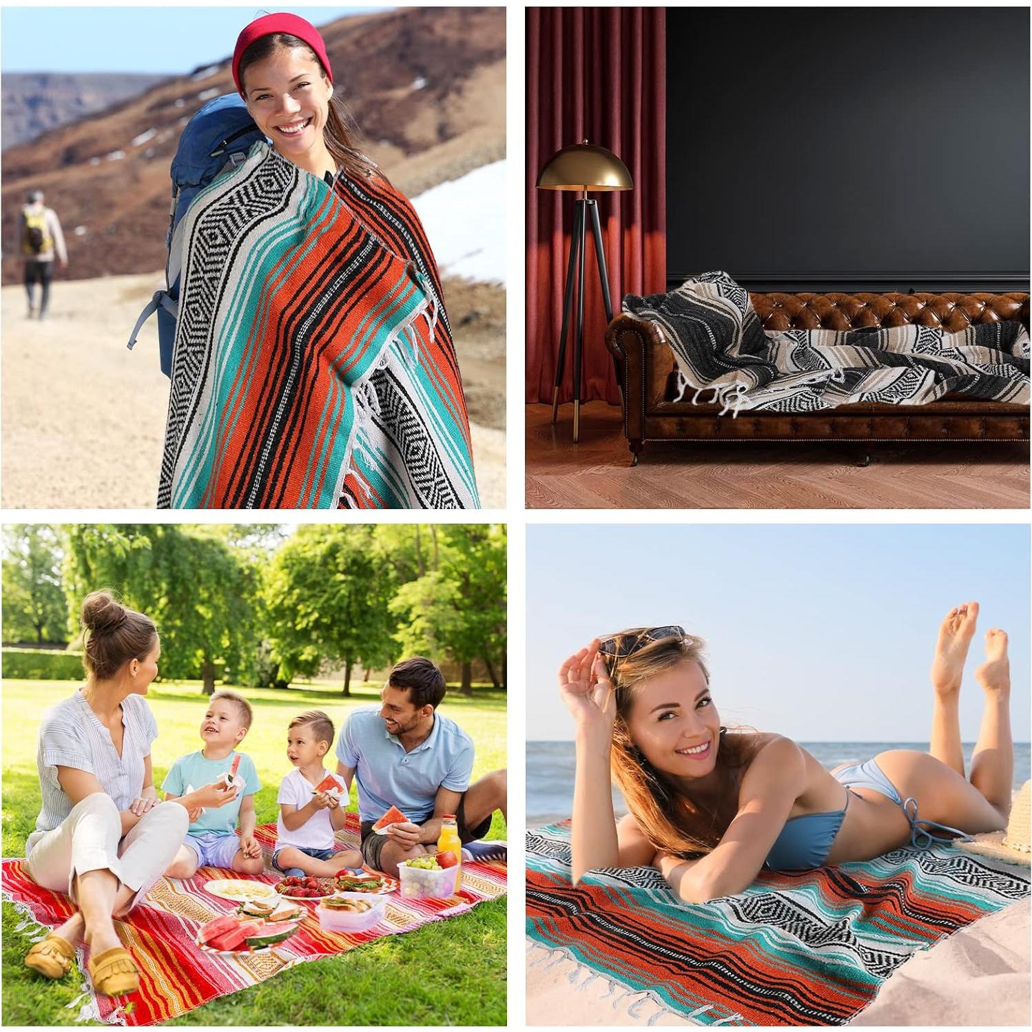 10 Mantas de Playa Mexicanas Haull 130x180 cm Coloridas