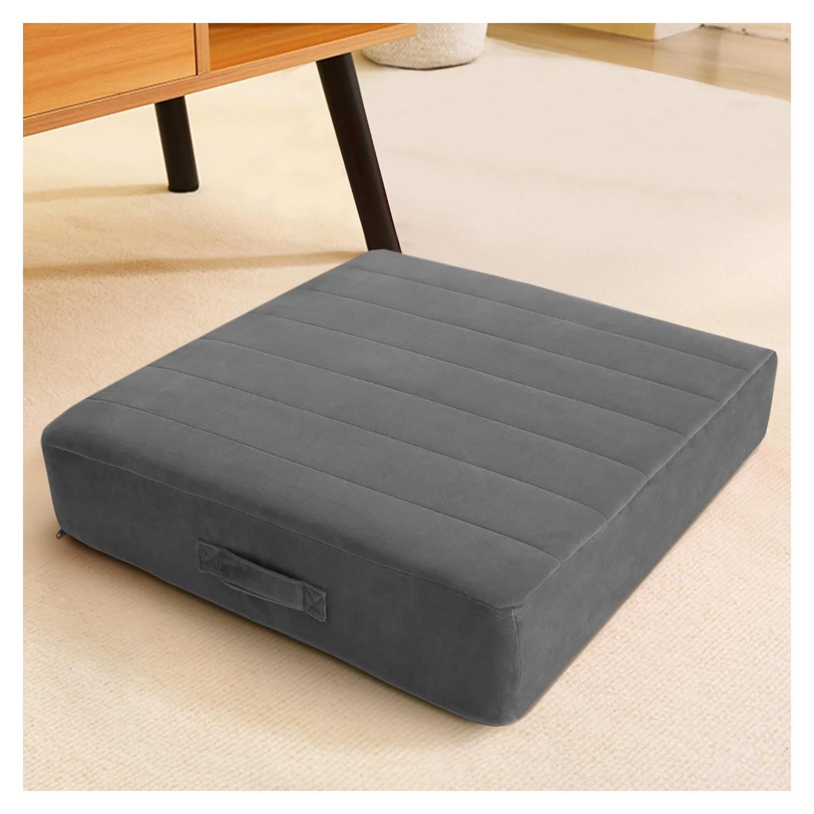 Cojín de Suelo Cuadrado MeMoreCool 55.88 cm Gris Lavable