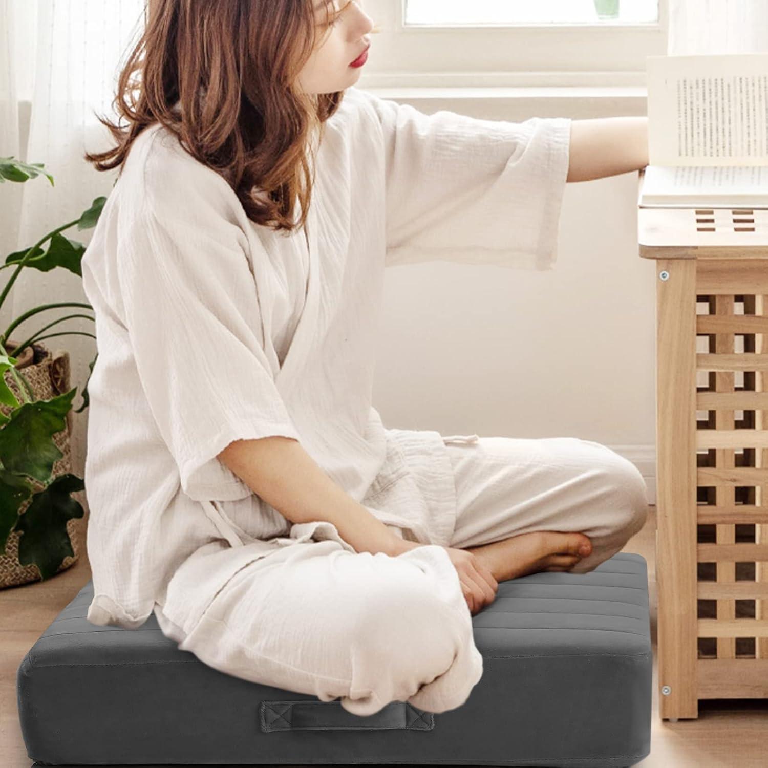 Cojín de Suelo Cuadrado MeMoreCool 55.88 cm Gris Lavable